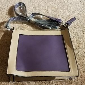 BNWT Beige & plum handbag